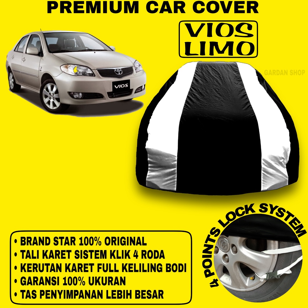 Body Cover VIOS LIMO Sarung Strip SILVER Penutup Pelindung Bodi Mobil Vios Limo PREMIUM Cover