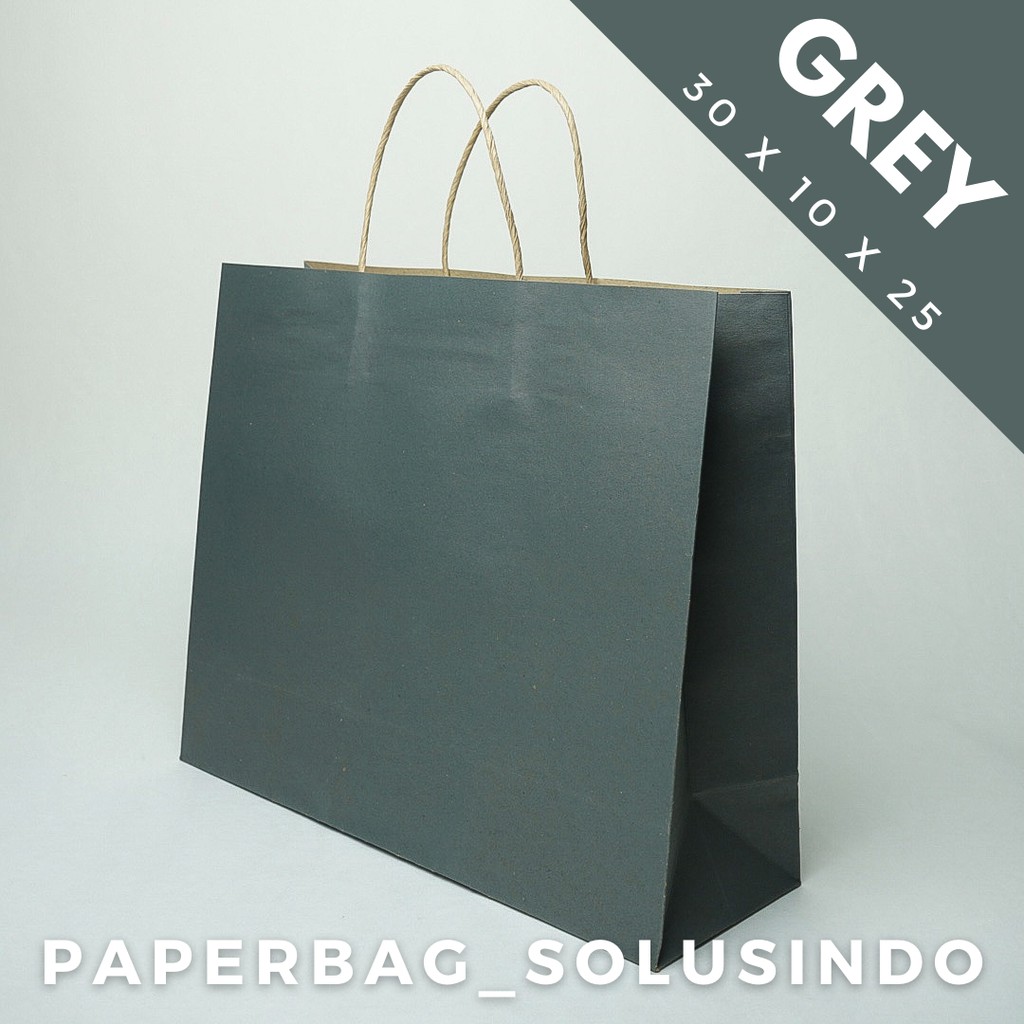 

[Min pemesanan 5] Paperbag / Kantong Kertas Warna 30x10x25 cm Grey / Paperbag Abu-abu