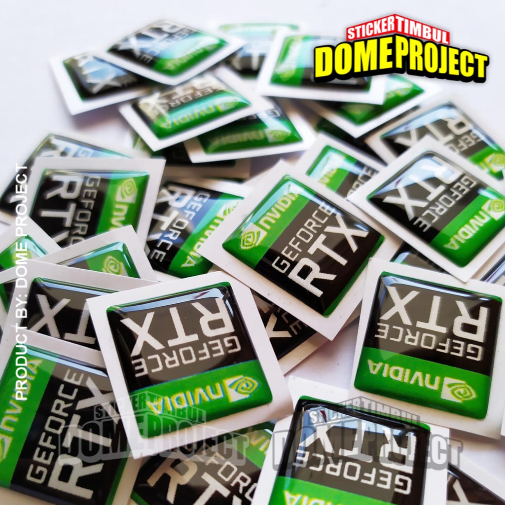 NVIDIA GEFORCE RTX KOTAK STIKER EMBLEM TIMBUL 3D RESIN AKSESORIES PC GAMING DAN LAPTOP GAMING
