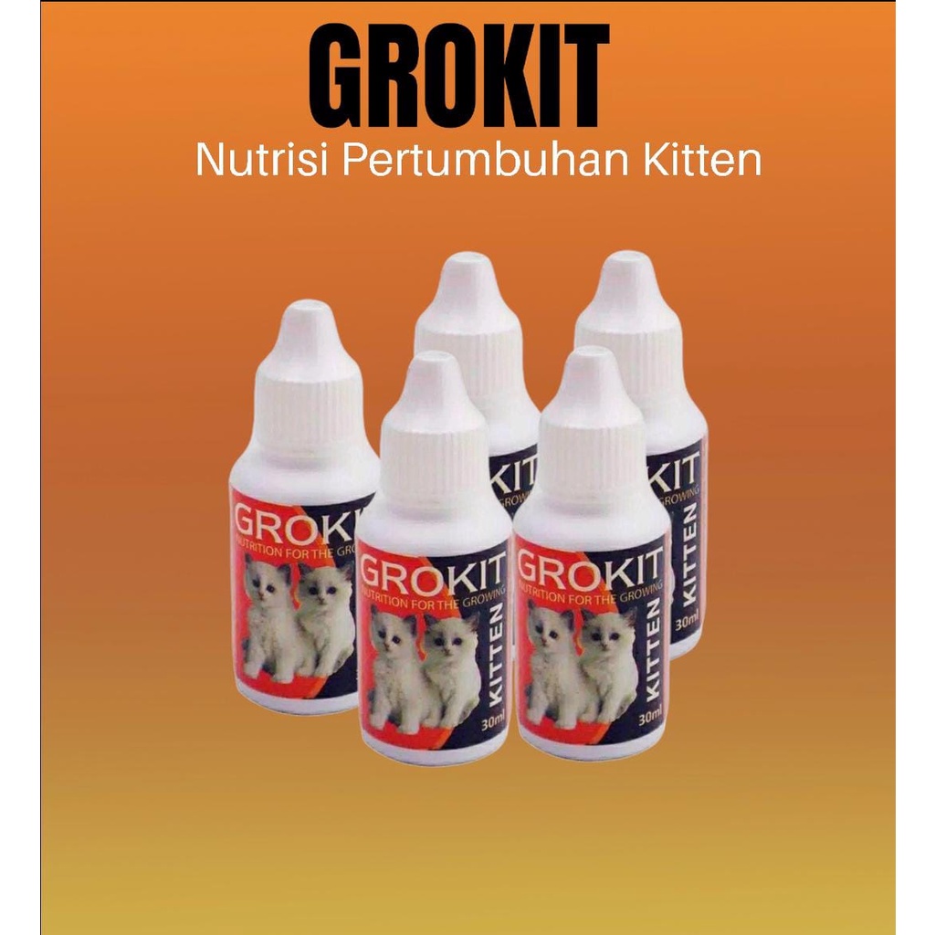 Grokit 30ml Vitamin Pertumbuhan Anak Kucing Kitten Gro Kit 30 ml