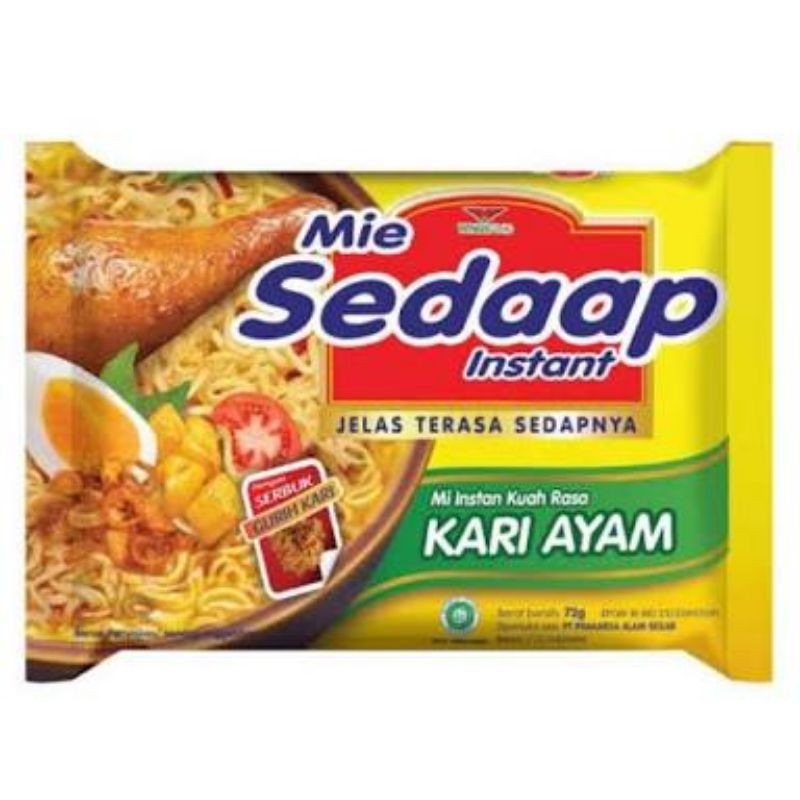 

NOODLES/MIE INSTANT SEDAP KUAH RASA KARI AYAM SATUAN