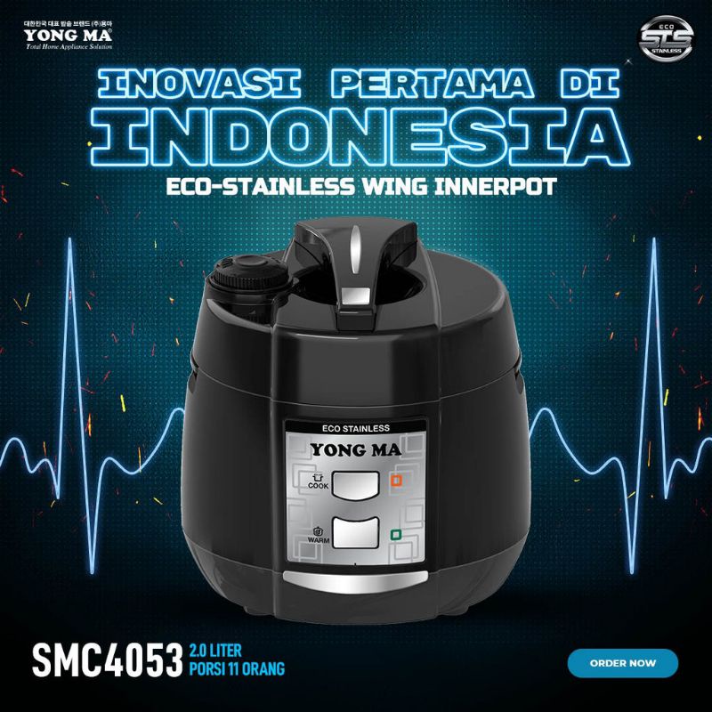 YONG MA RICE COOKER SMC-4053 STAINLESS INNERPOT WING SERIES /MAGIC CON YONG MA