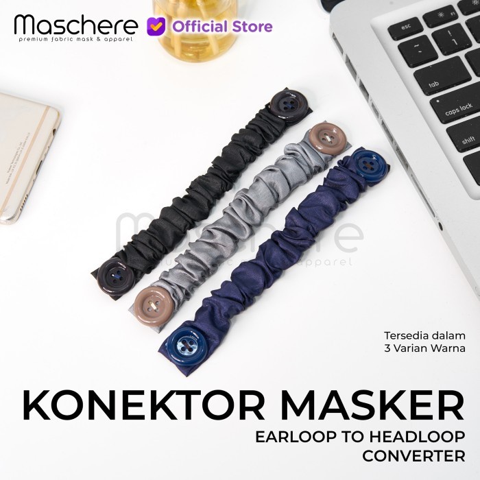 Konektor Masker Polos Model kancing, Pengait Masker Hijab Polos