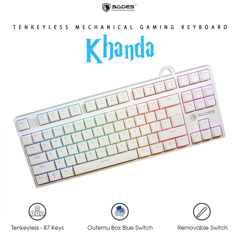 Keyboard Gaming Mechanical TKL Sades Khanda / Removable Switch