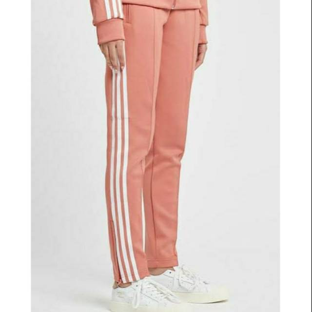 Adidas 3 Stripe Track Pants peach