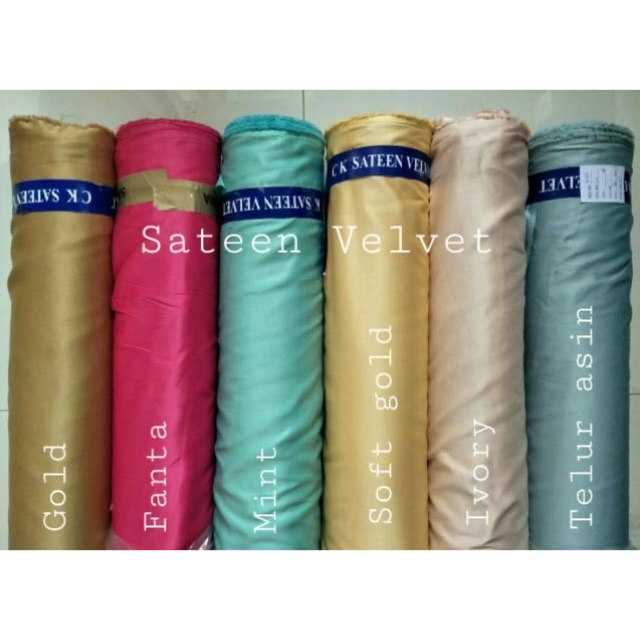 Kain bahan satin by Roberto Velvet premium / kain bahan satin/bahan seragam bridesmaid.