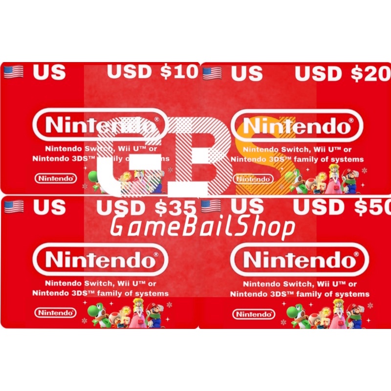 Nintendo eShop 10 20 35 50 US NSO 3 Bulan 12 Bulan