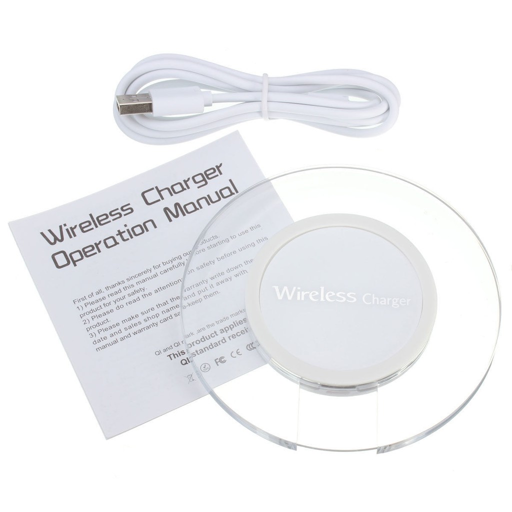 PROMO QI WIRELESS CHARGER ACRYLIC WHITE IPHONE 6/6S