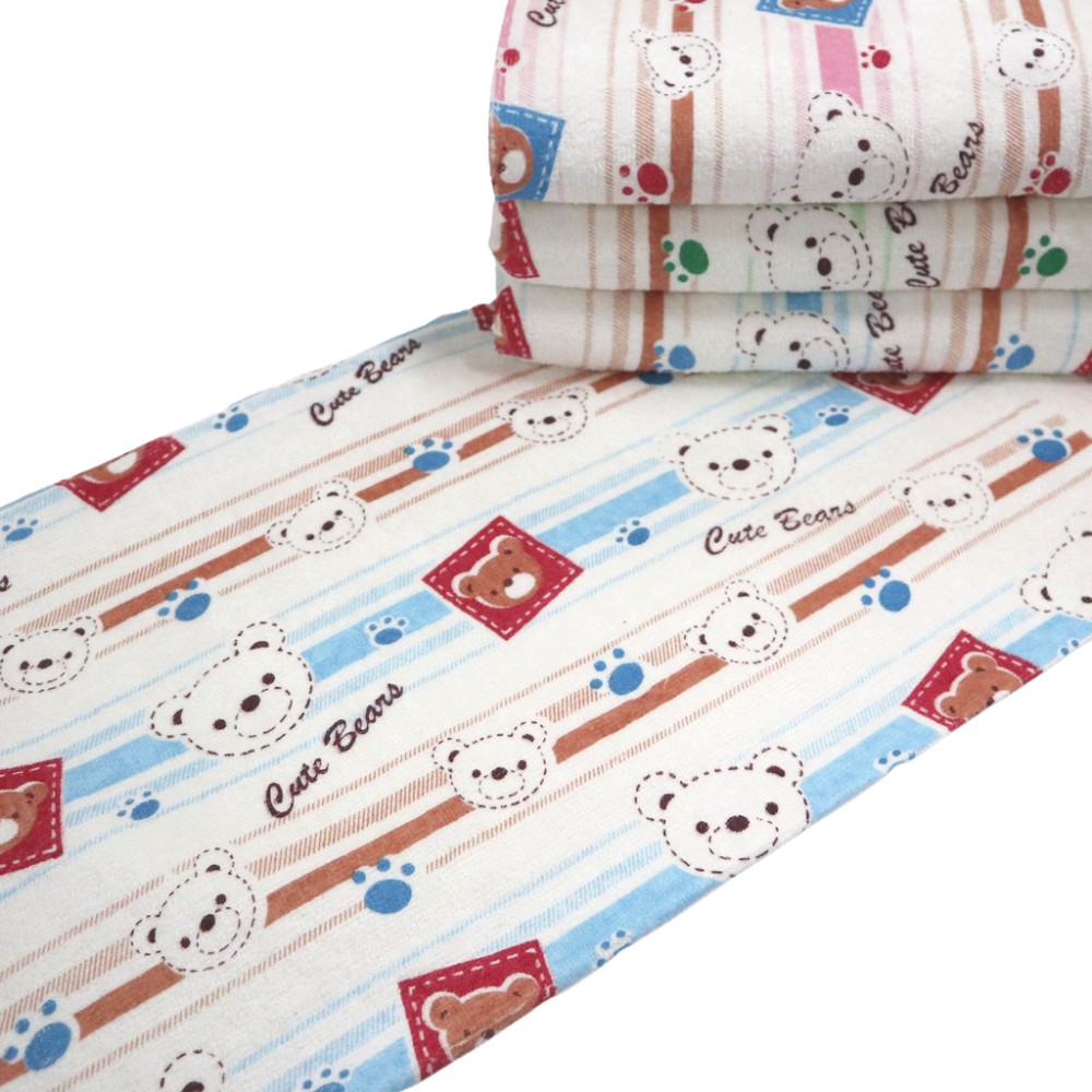 Chalmer Handuk Bayi Karakter / Baby Towel 60x120cm-Cute Bears Blue