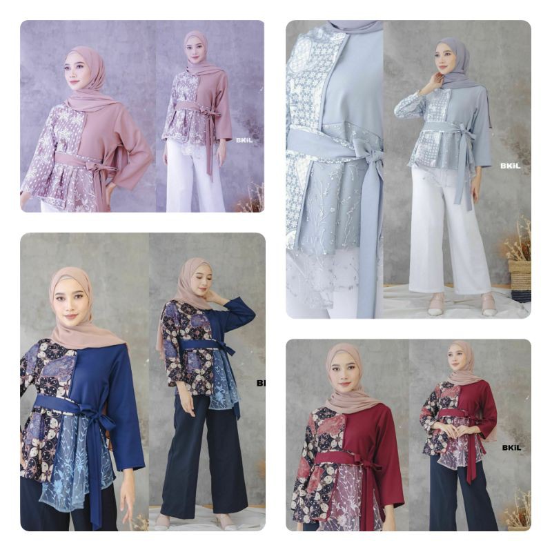 ORI ATASAN BLUS BATIK MODERN HALUS DOLBY KOMBINASI BATIK