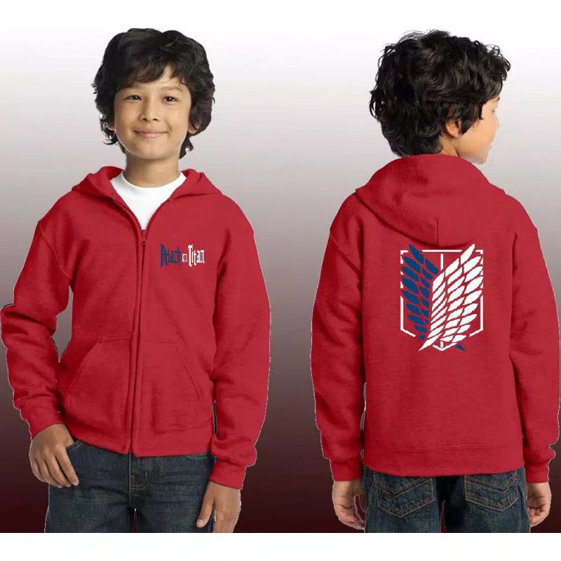 jaket anak zipper attack on titan