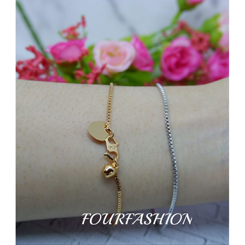 Fourfashion Gelang Tangan Italy Lapis Emas Kekinian