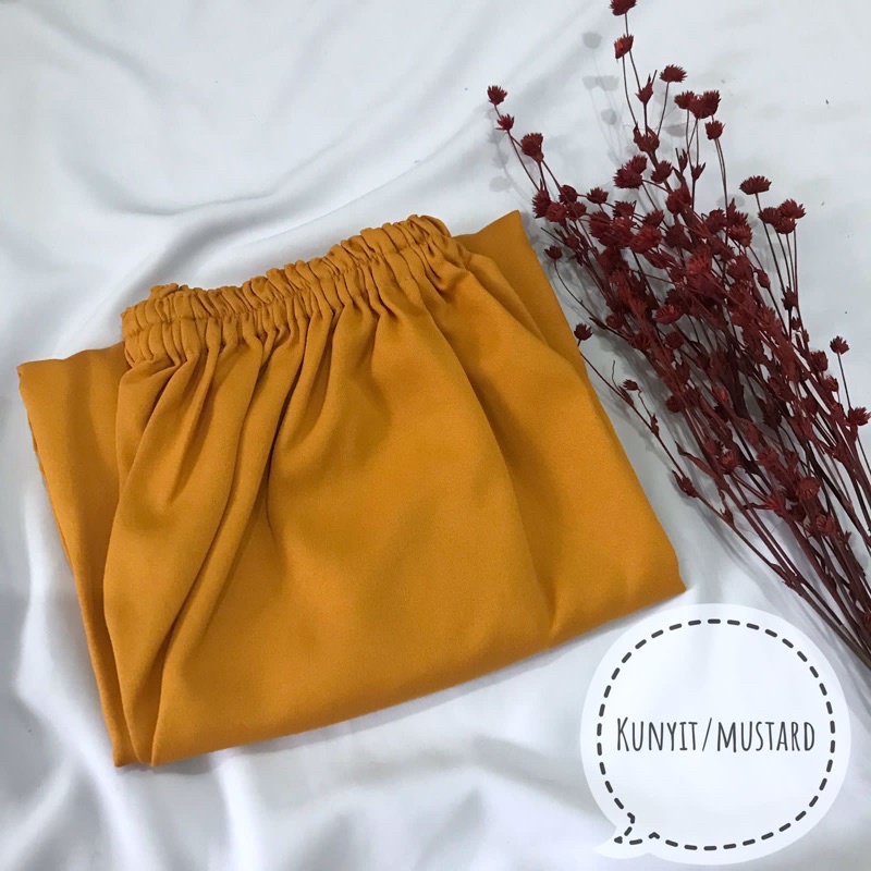 ROK PANJANG MOSCREPE PREMIUM TIDAK NERAWANG-Moscrepe kunyit