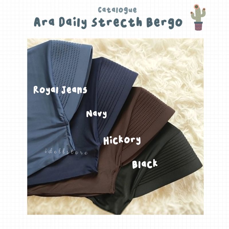 Ara dan Nara Daily Strecth Bergo by idellstore • Bergo Jersey Premium Olahraga