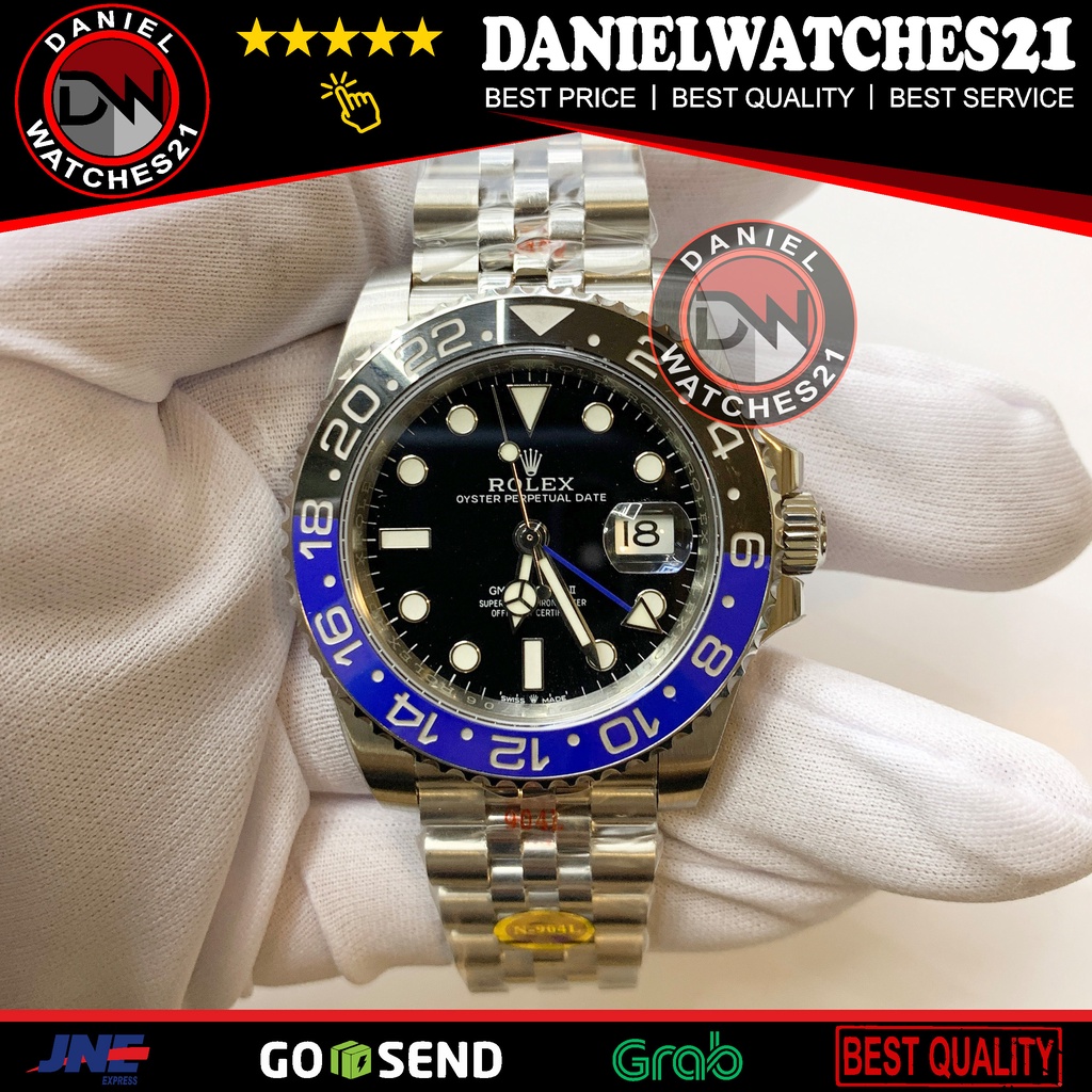 JAM TANGAN MODEL GMT MASTER II BATMAN 126710BLNR SS904L (NOOB V10)