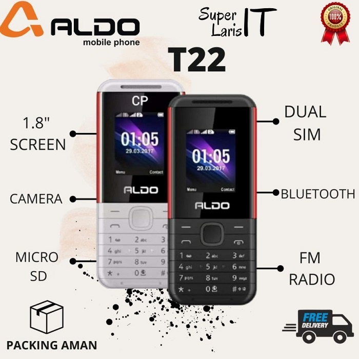 Handphone HP Aldo T22 Candybar Dual Sim Murah Bergaransi
