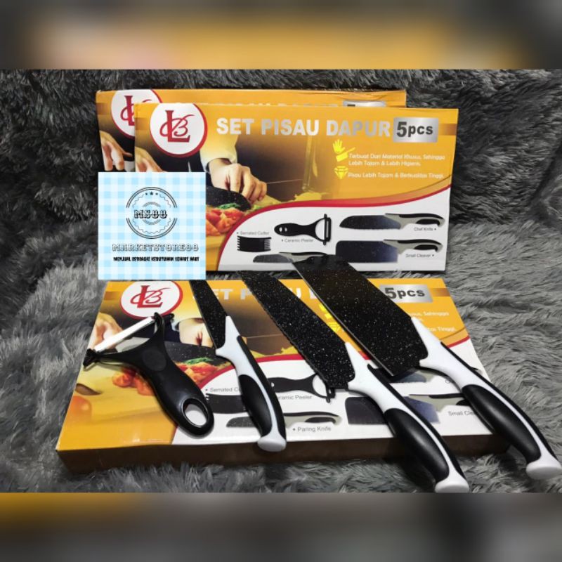 PISAU SET KERAMIK 5PCS / PISAU SET DAPUR / PISAU SET KERAMIK MULTIFUNGSI 5PCS PISAU SET 5IN1 KERAMIK