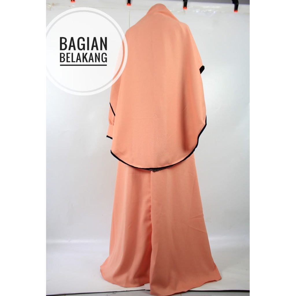 Gamis set khimar Moscrepe Kancing AISYI dress muslim syari wanita