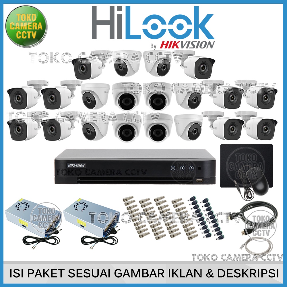 PAKET CCTV HILOOK 5MP 32 CHANNEL 20 KAMERA