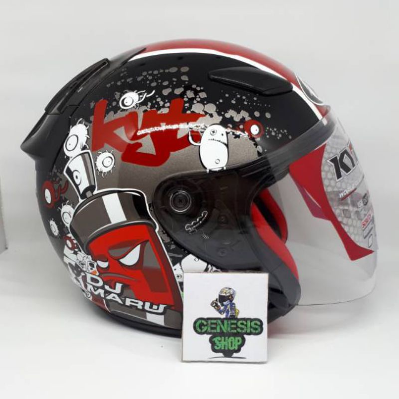 Helm KYT  half face helm KYT DJ MARU motif-4