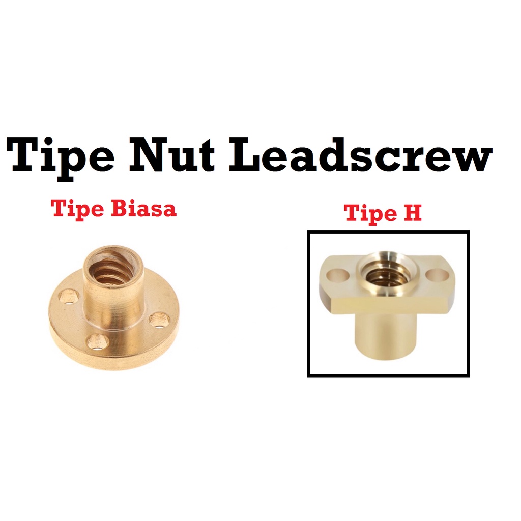 [HAEBOT] T Nut TNut T8 Lead Screw Leadscrew Pitch 2 4 8 mm Trapezoidal CNC 3D Printer Loaded Ulir Mekanik Brass Start Mur Mechanical Part