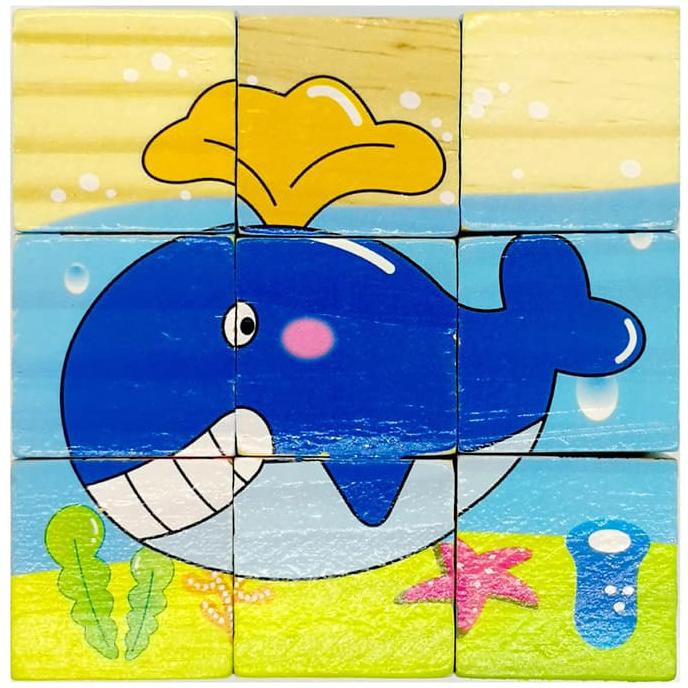 

14.84Ftgrdujh- Tbp09 - Block Puzzle Sea Animal 3 Puzzle Anak Murah Block Puzzle -Toko-Boneka.
