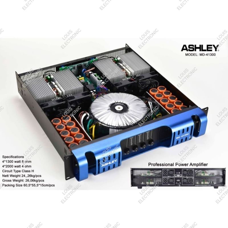 Power Amplifier ASHLEY MD41300 MD 41300 4 Channel ORIGINAL