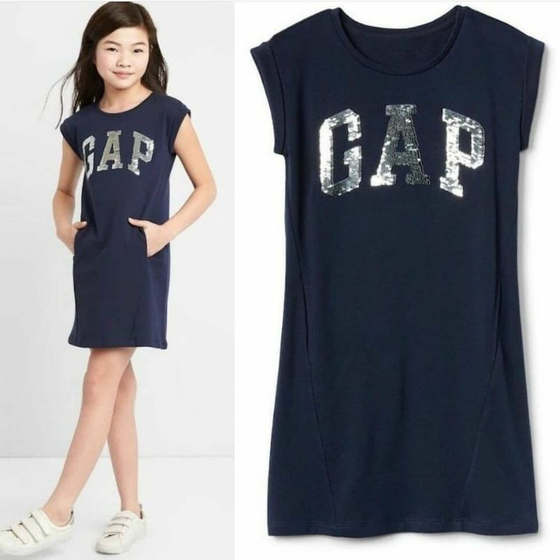 GapKids Girl's Flip Sequin Logo Dress.