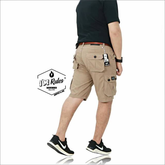 I M RULES ORIGINAL Cargo  Pendek Distro Pria warna  Mocca 