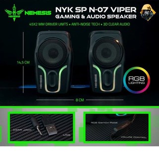 NYK SPEAKER NEMESIS SP-N07 VIPER GAMING RGB SOUND WITH GAMES STEREO AUDIO