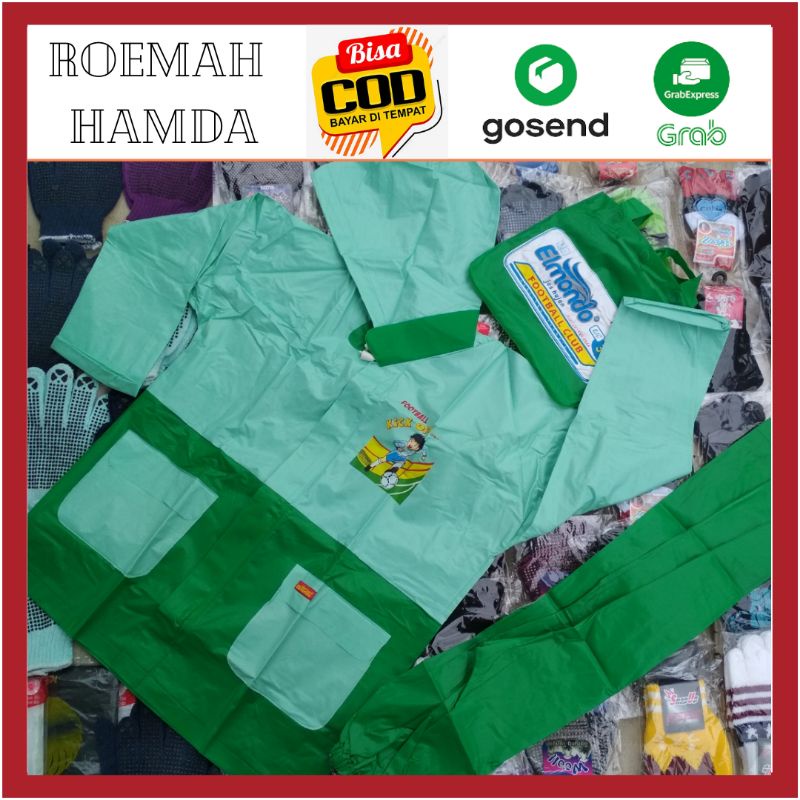 Mantel Jas Hujan Anak Stelan Jaket Celana Setelan Anak Cowo / Cewe Usia 4 - 8 Tahun Elmondo 302 303 Nouvo football Murah