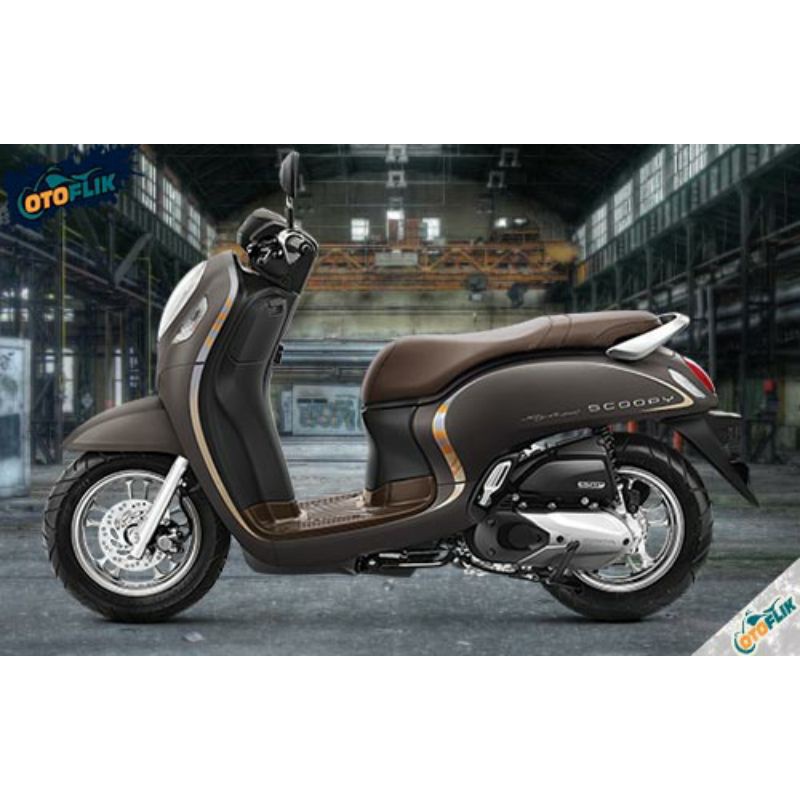 striping Motor Honda Scoopy stylish 2021 brown