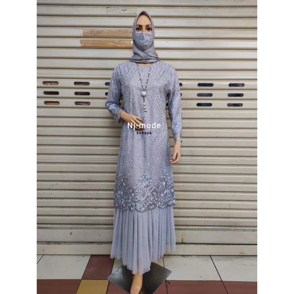 PROMO LONG TUNIK TUTU SYAKILA / LONG TUNIK TULLE MUTIARA BORDIR / GAMIS PESTA