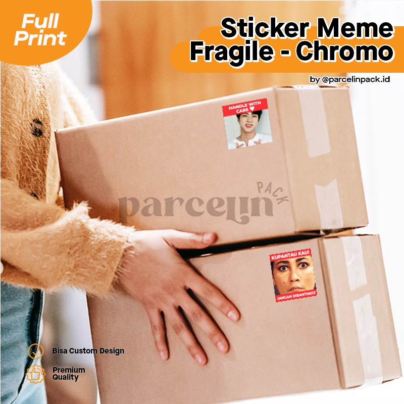 

[Min Order 15pcs] Stiker Meme Fragile (Chromo)