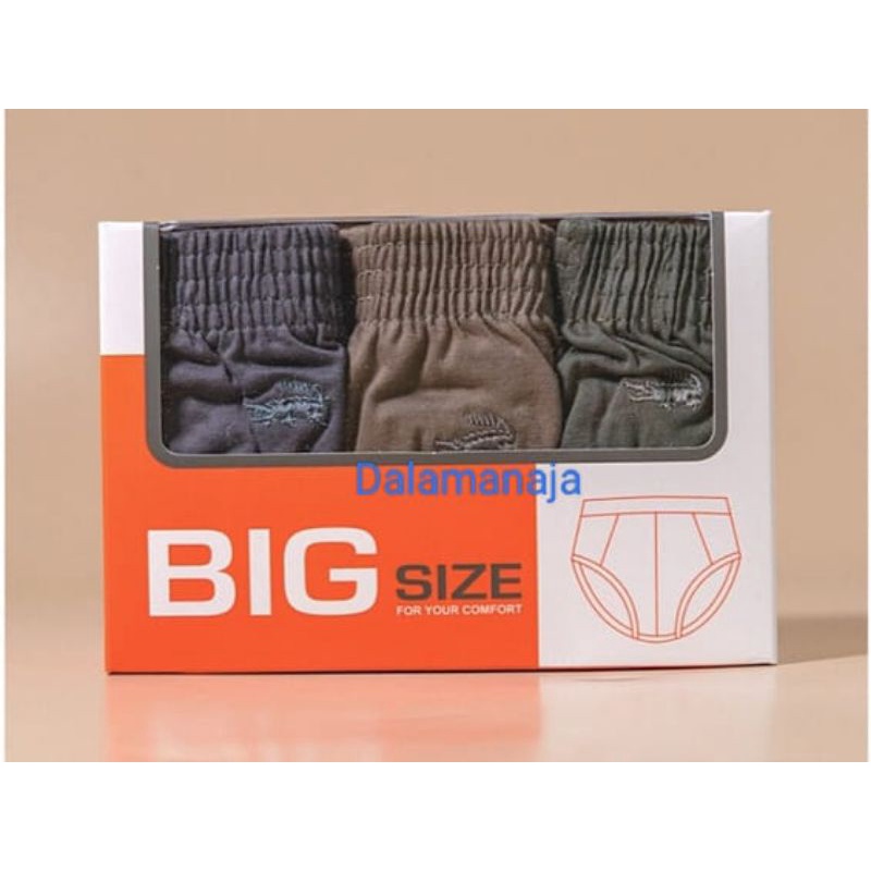 Crocodile Cd Pria KATUN BIG SIZE Brief Art.521-242 Sekotak Isi 3 pcs Original