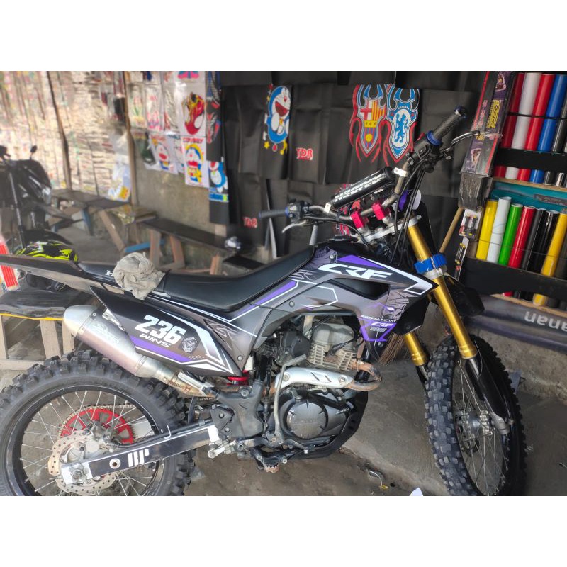 STICKER DECAL CRF UNGU KOMBINASI