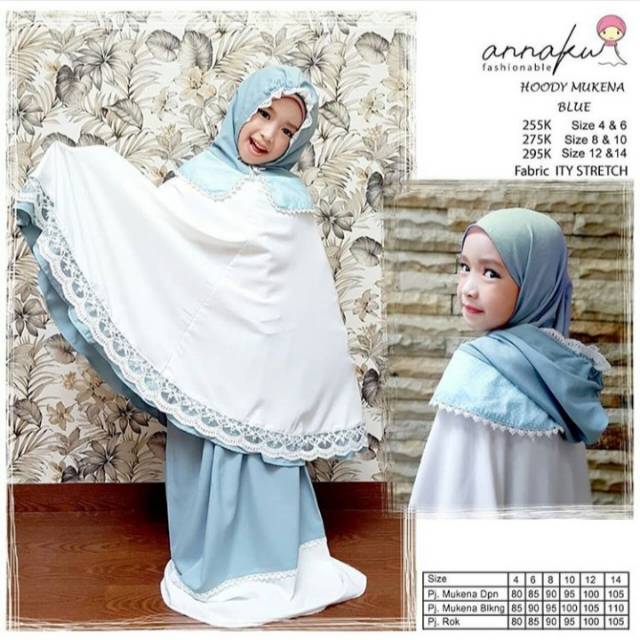 Mukena Set Original Hoody by Annaku|Mukena Trendy|Telekung Malaysia|Telekung Anak|Mukena Ity Streech