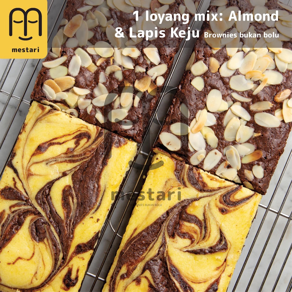 

BROWNIES MIX 2 RASA (ALMOND & KEJU) - MESTARI BROWNIES BUKAN BOLU