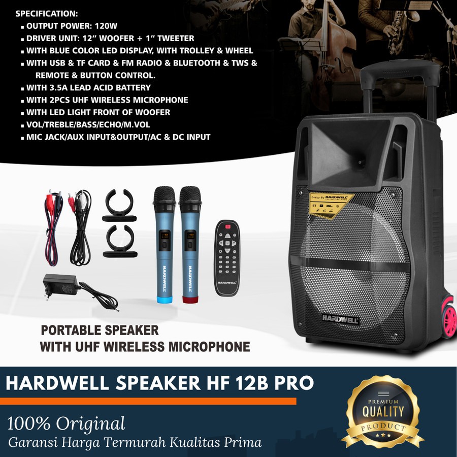 Speaker Portable Hardwell HF 12 B Pro Hardwell Hf 12B Pro Hardwell HF12B Pro Original
