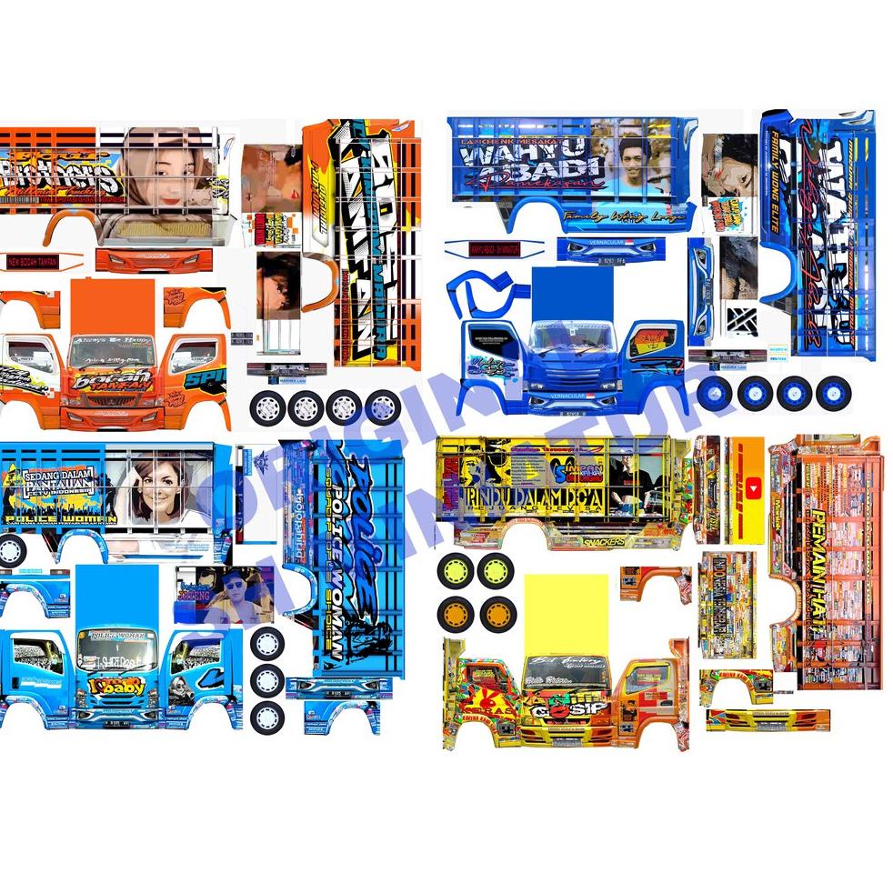[KODE 6WCT7] stiker miniatur truk oleng panjang 30cm