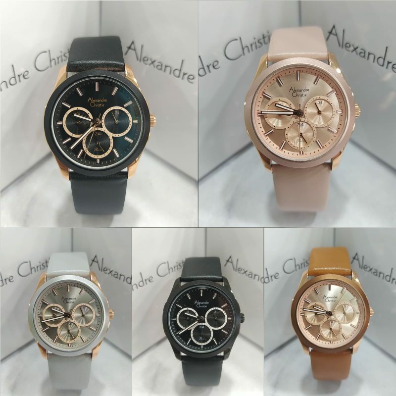 Jam Tangan Wanita Alexandre Christie 2968 AC2968 AC 2968 Tali Kulit