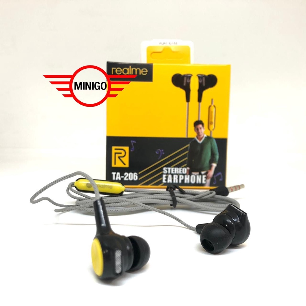 MINIGO HEADSET HANDSFREE REALME TA-208 + MIC STEREO EARPHONE TA218/ TA220/ TA206