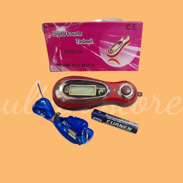 Tasbih digital LCD SXH5136 ada tali panjang