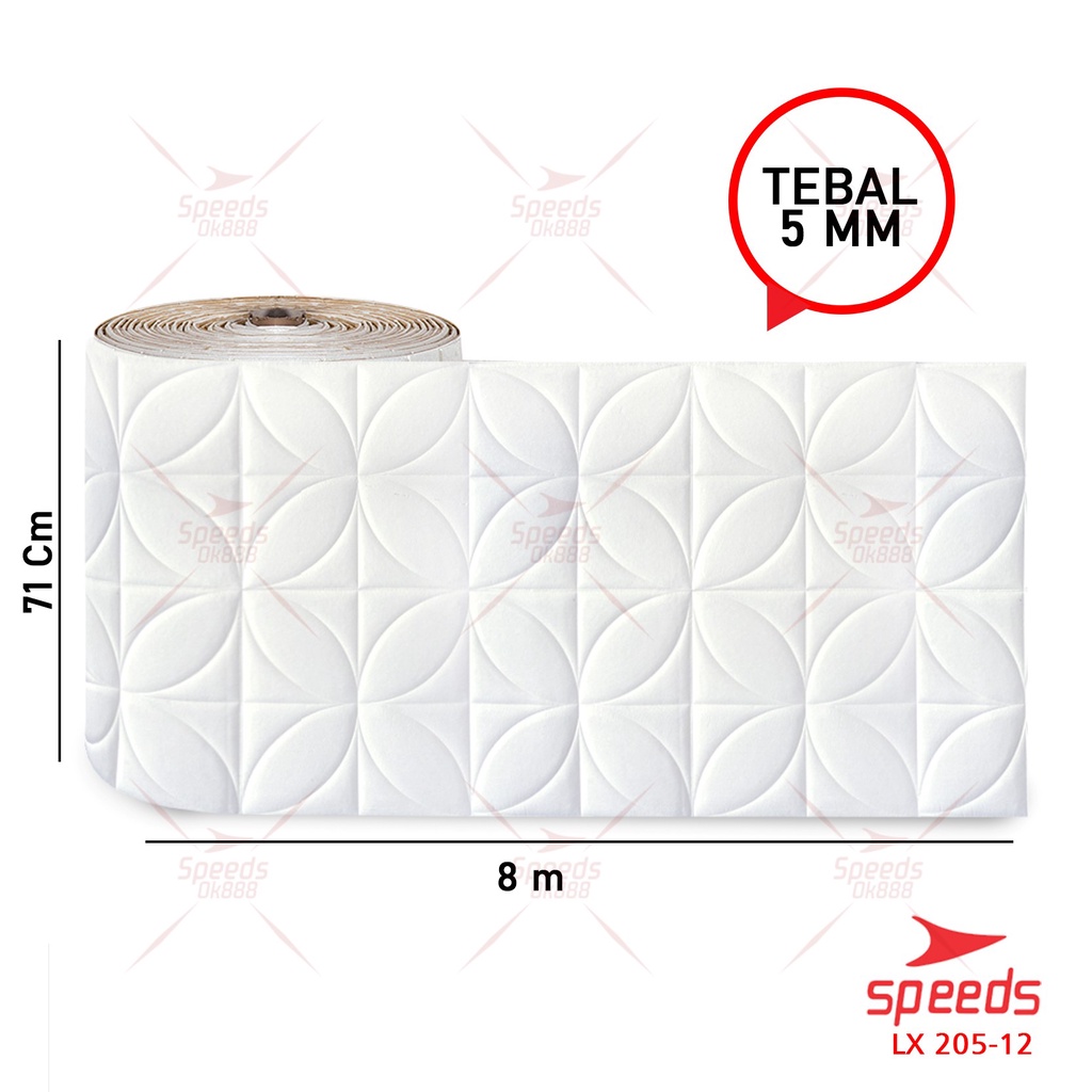 SPEEDS Perekat Wallpaper Dinding 3D Motif Foam Batu Bata Per Lembar 205-11-Kawung Putih 8m 5mm