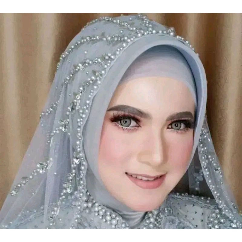 (NEW)slayer pengantin/slayer pengantin kombinasi bambu batang/slayer kipas/slayer mutiara/slayer veil mutiara/hijab slayer/slayer akad