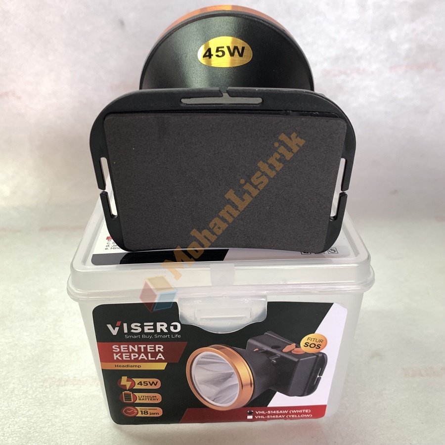 Senter Kepala Cas VISERO 45W FITUR SOS VHL-5145 45 Watt Cahaya Putih