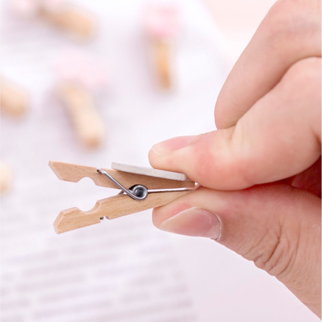 BRGUNIK 10pcs Wooden Clip/Jepit Kayu Karakter /Jepitan Foto Karakter Free TALI rami 1.5m R070