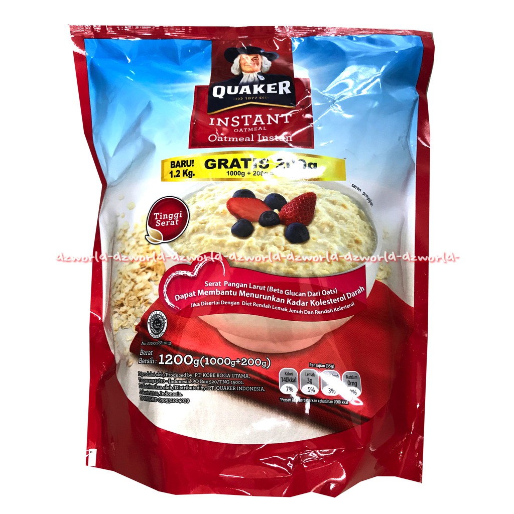 Quaker Instan 1000gr Oatmel Instan Oats Dari Bahan Gandum Utuh Cocok Buat Menu Sarapan Kuarker Kuaker Sereal Tepung Bubuk Instan Oat Meal Kemasan Pouch 1 Kaleng