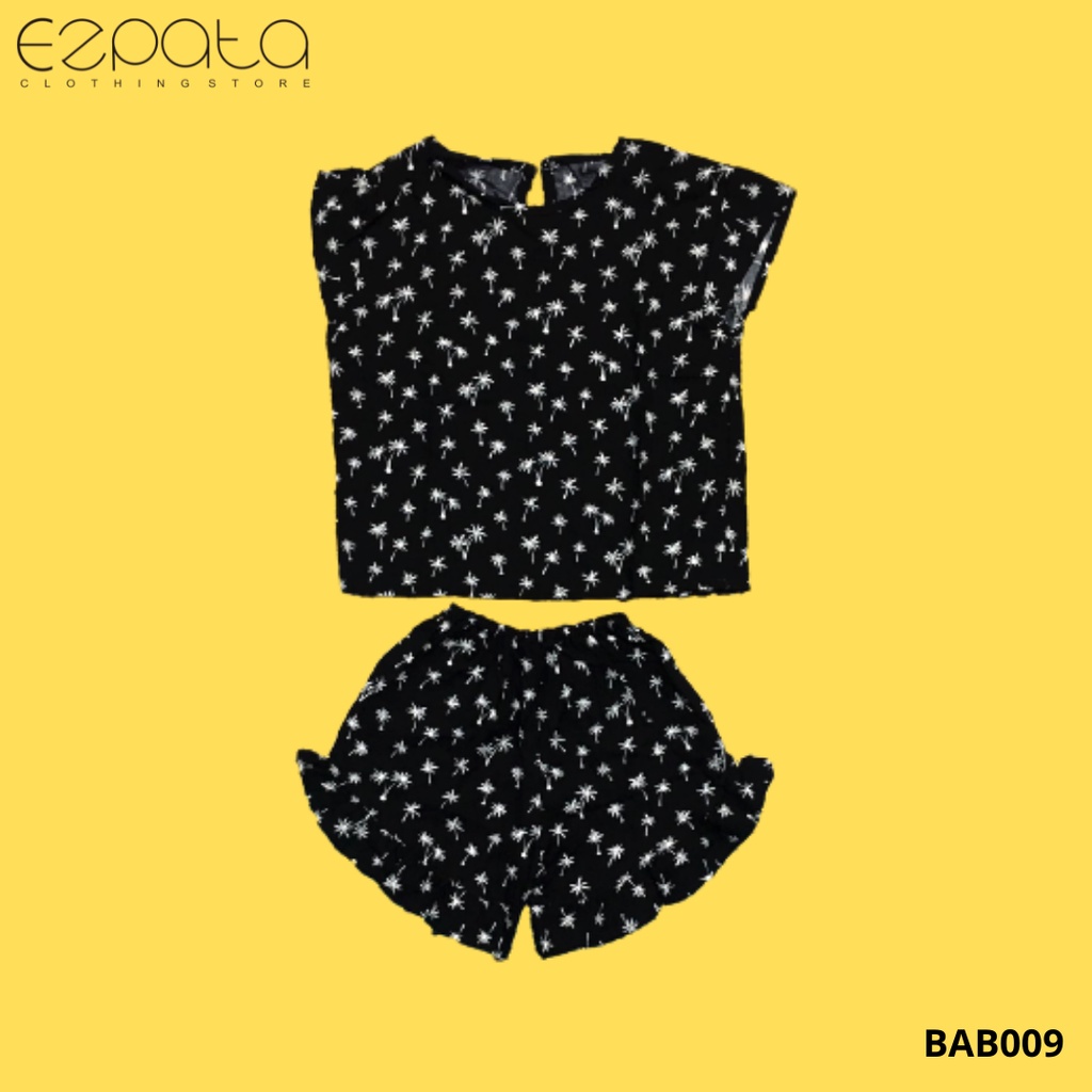 Ezpata setelan bayi perempuan umur 1-2 tahun polos dan motif lucu warna warni colorful bahan katun adem Termurah