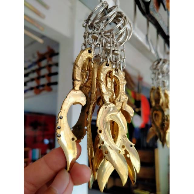 TERMURAH ...SOUVENIR GROSIRAN KUJANG KUNINGAN GANTUNGAN KUNCI/KALUNG